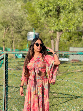 Wrap Top and Boho Printed Skirt Co-ord Set