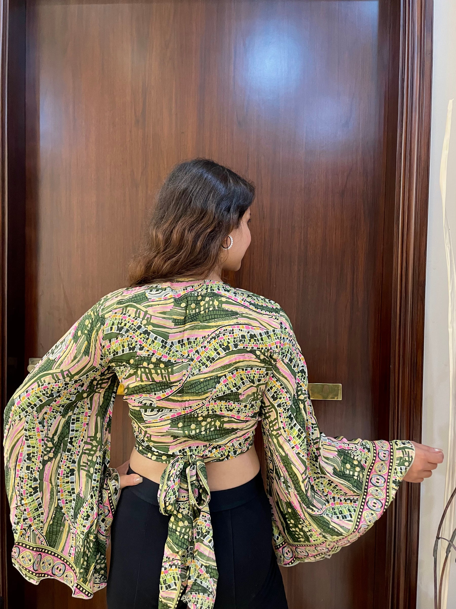 Boho Printed Wrap - Olive Dream (TOP ONLY)