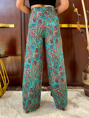 Boho Printed Wrap Trouser  - Moss Majesty(TROUSER ONLY)