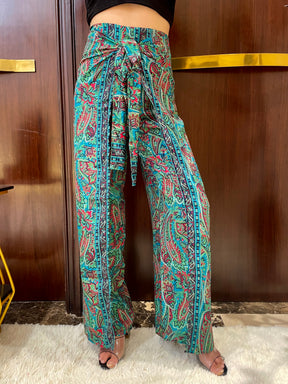 Boho Printed Wrap Trouser  - Moss Majesty(TROUSER ONLY)