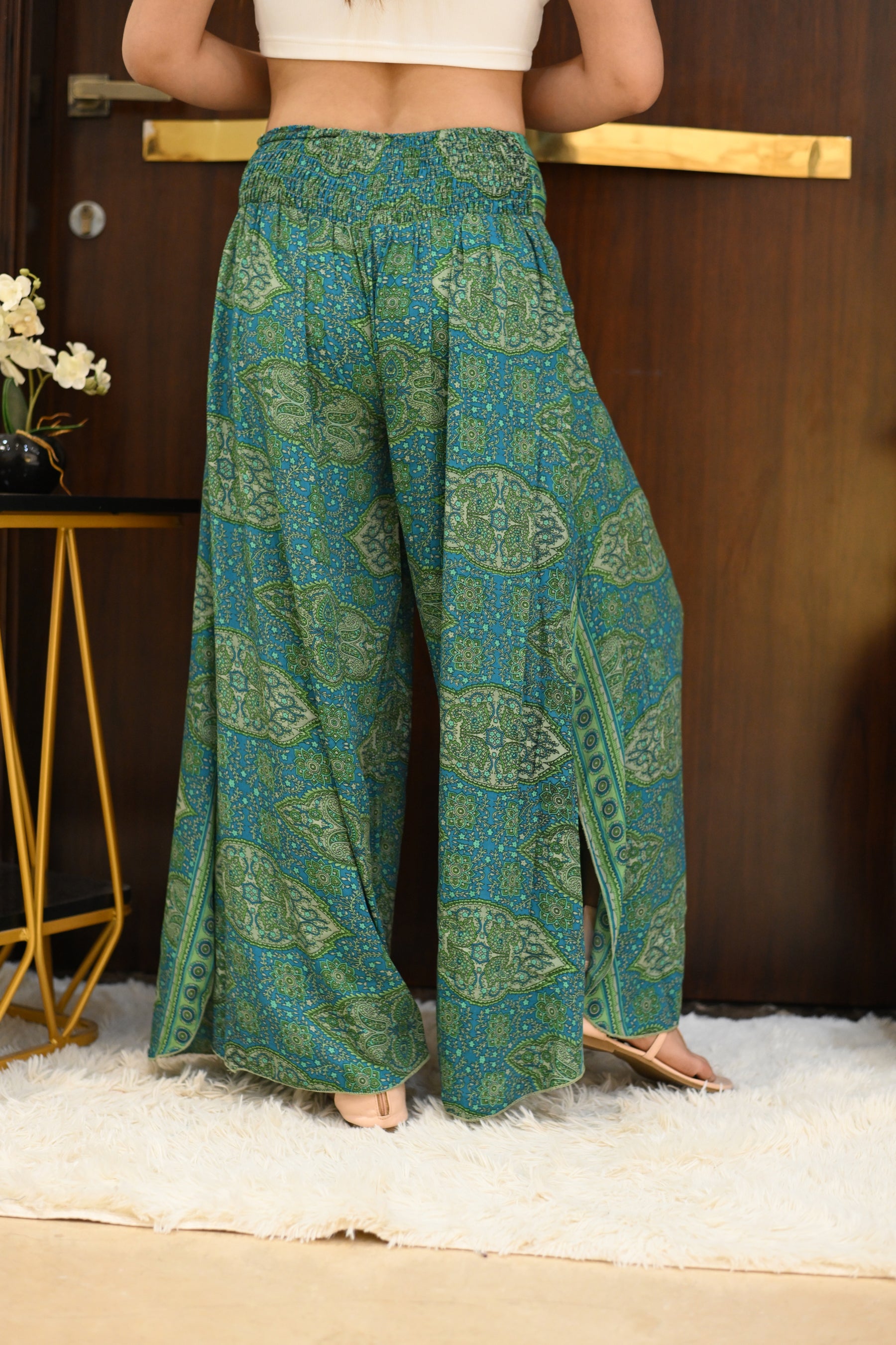 Side Cut Boho Printed Trouser