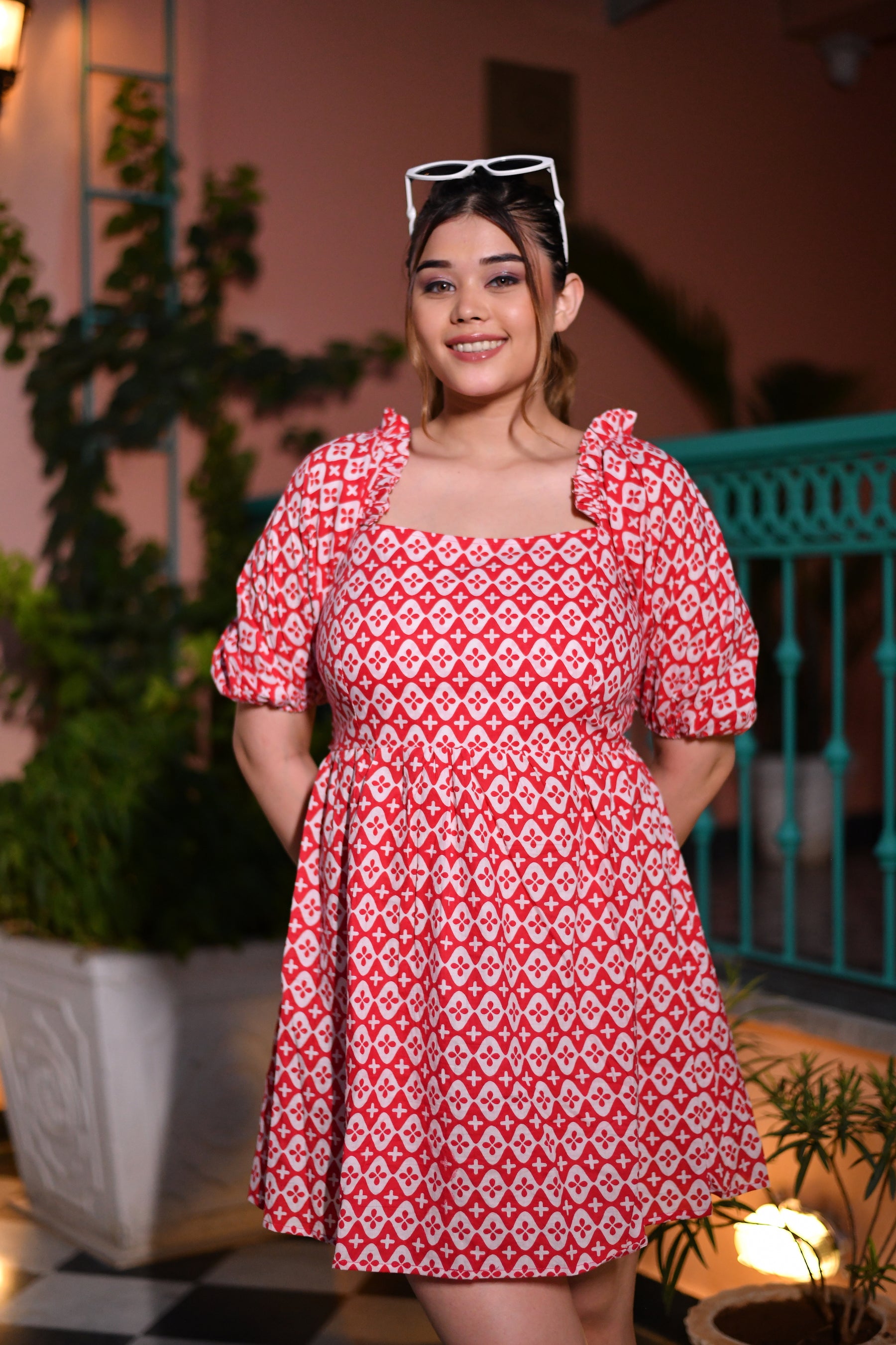 Bow Featured Short Cotton Dress