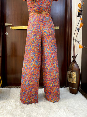 Boho Printed Wrap Trouser  -Tangerine Dream (TROUSER ONLY)